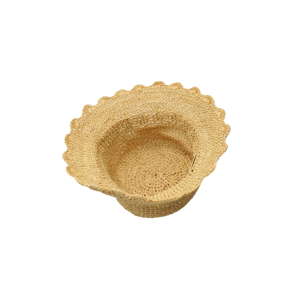 Beige Vegetable Fiber  Bucket Hat