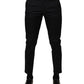 Dark Blue Cotton Skinny Dress Trouser Pants