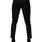 Dark Blue Cotton Skinny Dress Trouser Pants