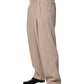 Beige Stretch Straight Men Dress Trouser Pants