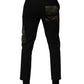 Black Cotton Skinny Dress Cargo Trouser Pants