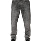 Gray Cotton Straight Leg Denim Trouser Jeans