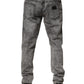 Gray Cotton Straight Leg Denim Trouser Jeans