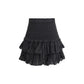 Black Cotton Mini Skirt