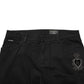 Black Sacred Heart Skinny Men Denim Jeans
