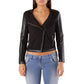 Black Viscose Biker Jacket
