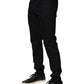 Black Floral Cotton Skinny Men Denim Jeans