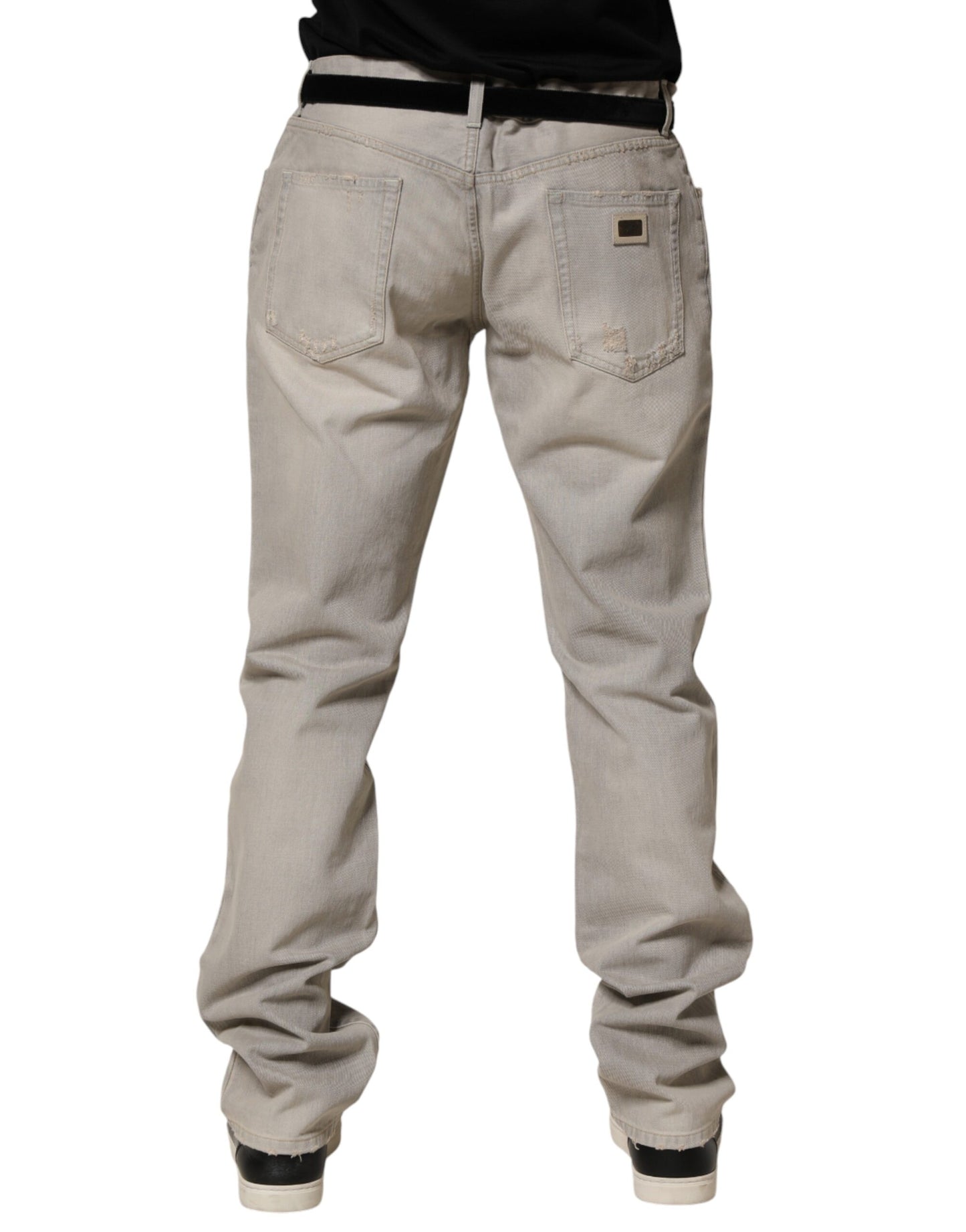 Light Gray Cotton Straight Denim Trouser Jeans