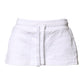 White Cotton Blend Mid Waist A-line Mini Skirt