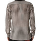 White Black Polka Dot Silk Men Casual Shirt