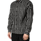 Black Stripes Cotton Men Formal Dress Shirt