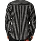 Black Stripes Cotton Men Formal Dress Shirt