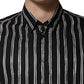 Black Stripes Cotton Men Formal Dress Shirt