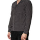 Black Patterned Silk Men Button Down Shirt