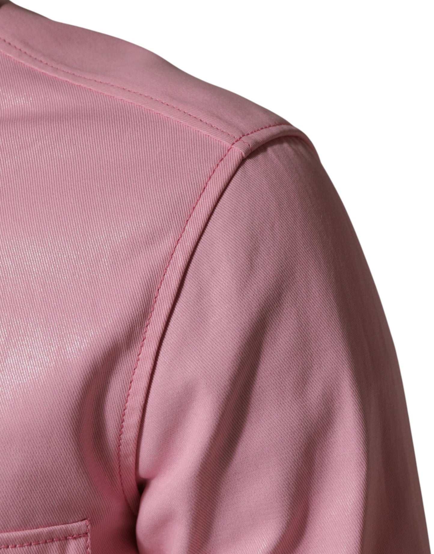 Pink Cotton Collared Men Button Down Shirt