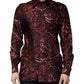 Bordeaux Patterned Collared Men Dress Shirt