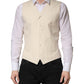 Beige Stripes Wool Dress Men Waistcoat Vest