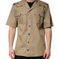 Brown Pin Up Short Sleeves Men Casual Shirt