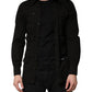 Black Cotton Collared Men Button Down Shirt