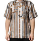 Multicolor Walking Stick Print Men Shirt