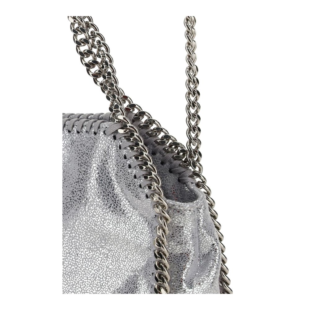 Silver Polyester Shoulder Bag