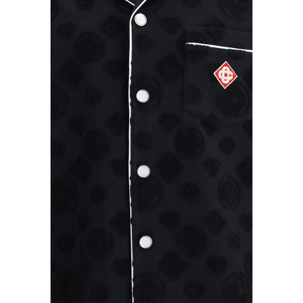 Black Cotton Shortsleeve Shirt