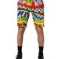 Multicolor Carretto Print Men Bermuda Shorts