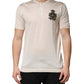 Off White Silk Logo Patch Men Henley T-shirt