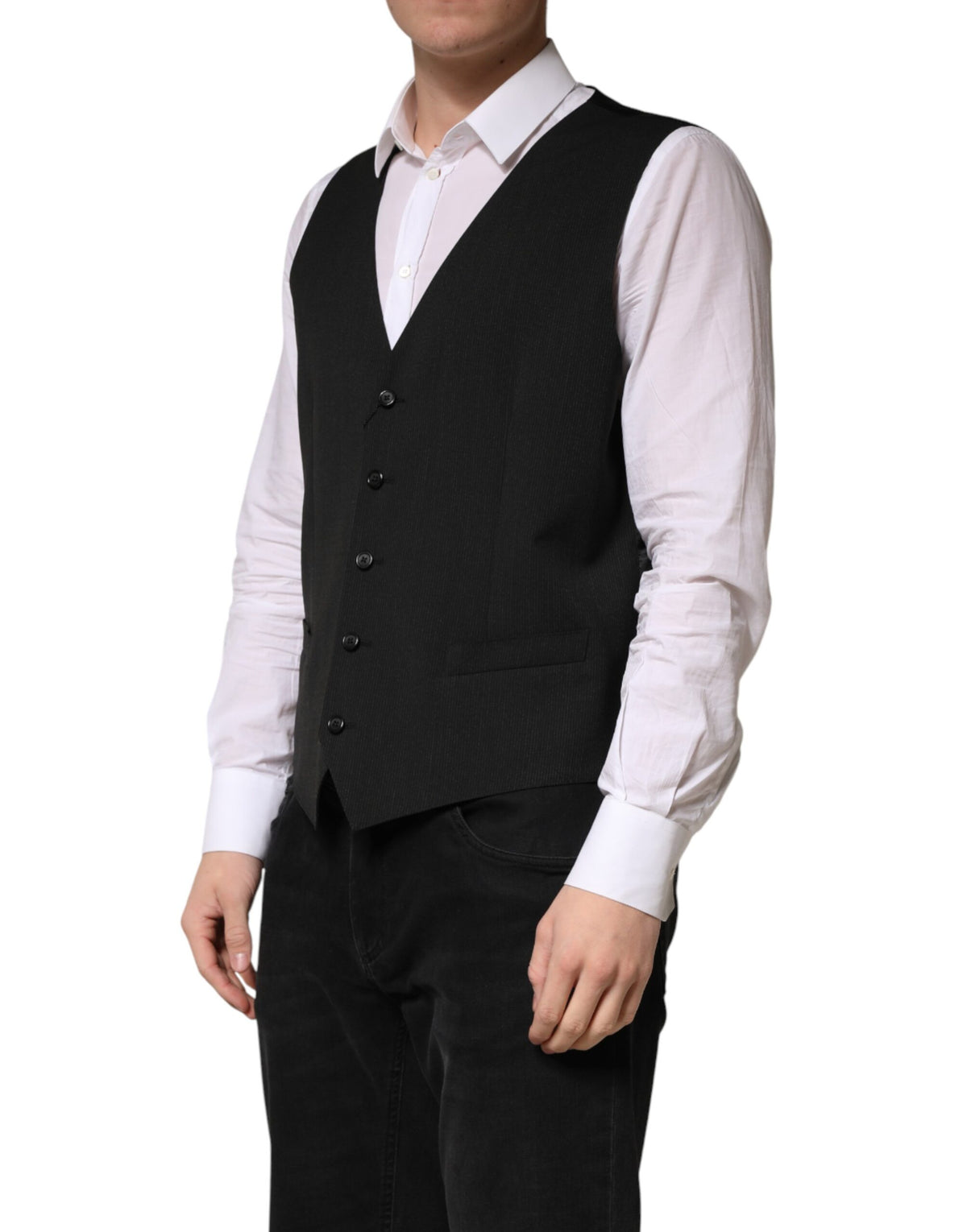 Black Wool Dress Men Formal Waistcoat Vest