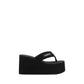 Black Polyamide Platform Sandals