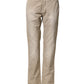 Beige Mid Waist Straight Women Casual Chino Trouser Pants