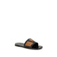 Black Calf Leather Bos Taurus Flat Sandals