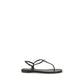 Black Calf Leather Bos Taurus Flat Sandals