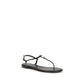 Black Calf Leather Bos Taurus Flat Sandals