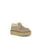 Beige Calf Leather Bos Taurus Platform Loafers
