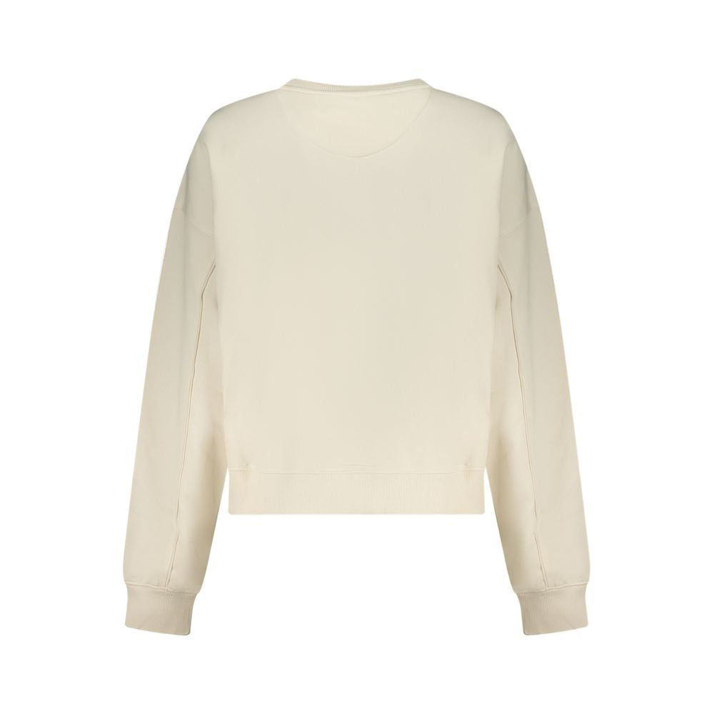 White Cotton Women Sweatshirt