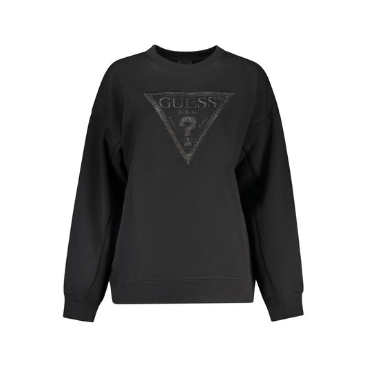 Black Cotton Women Sweatshirt