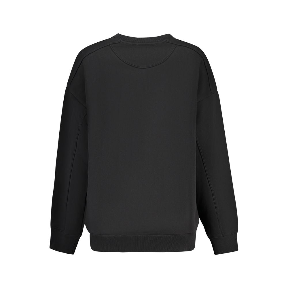 Black Cotton Women Sweatshirt