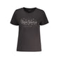Black Cotton Women T-Shirt