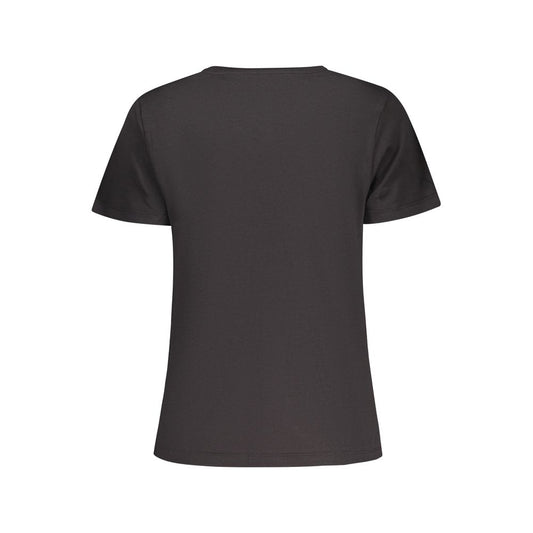Black Cotton Women T-Shirt