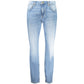 Blue Cotton Tapered Jeans