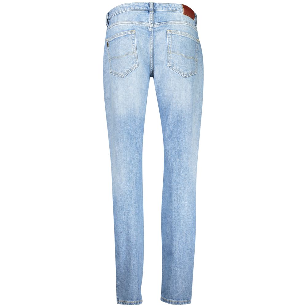Blue Cotton Tapered Jeans