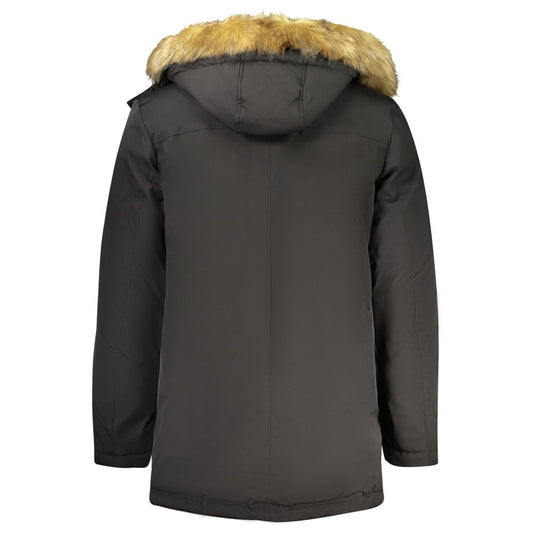 Black Polyester Mens Jacket