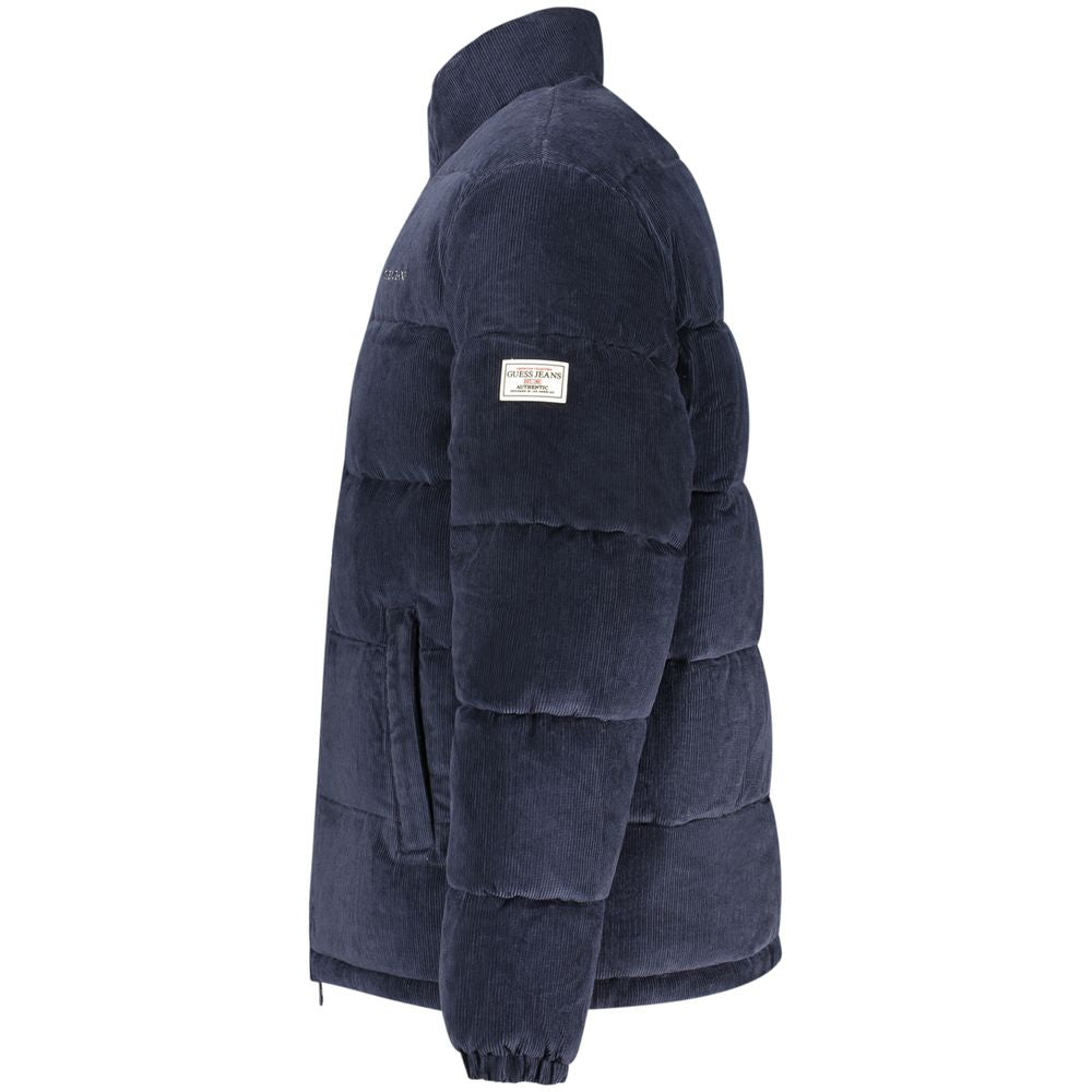 Blue Polyester Men's Jacket