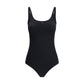 Black Elastane One-Piece Swimsuit