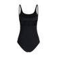 Black Elastane One-Piece Swimsuit