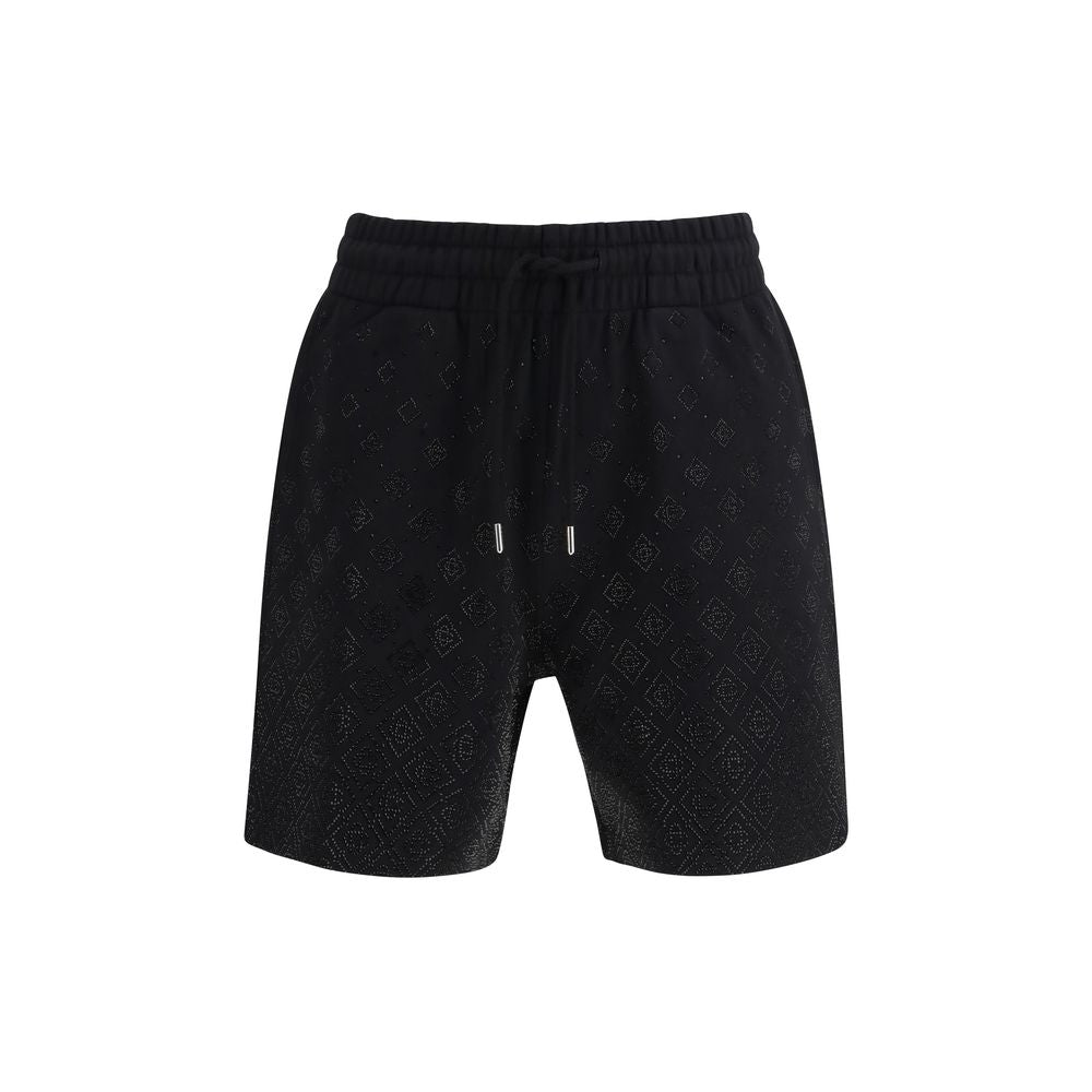 Black Cotton Bermuda Shorts