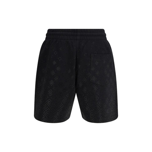 Black Cotton Bermuda Shorts