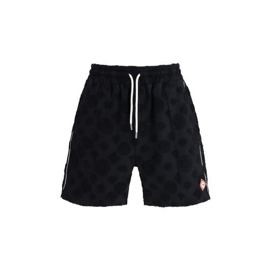 Black Cotton Bermuda Shorts
