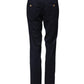 Navy Blue Straight Chino Mid Waist Pants